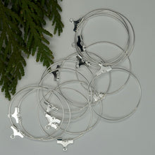 Load image into Gallery viewer, Beading Hoops 30mm w/hole - Silver Plated
