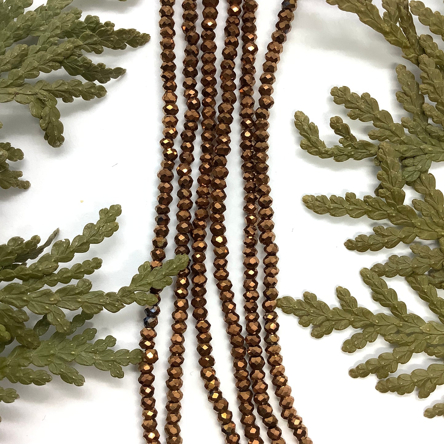 Crystal Rondelle 1.5x2.5mm Opaque Copper Iris