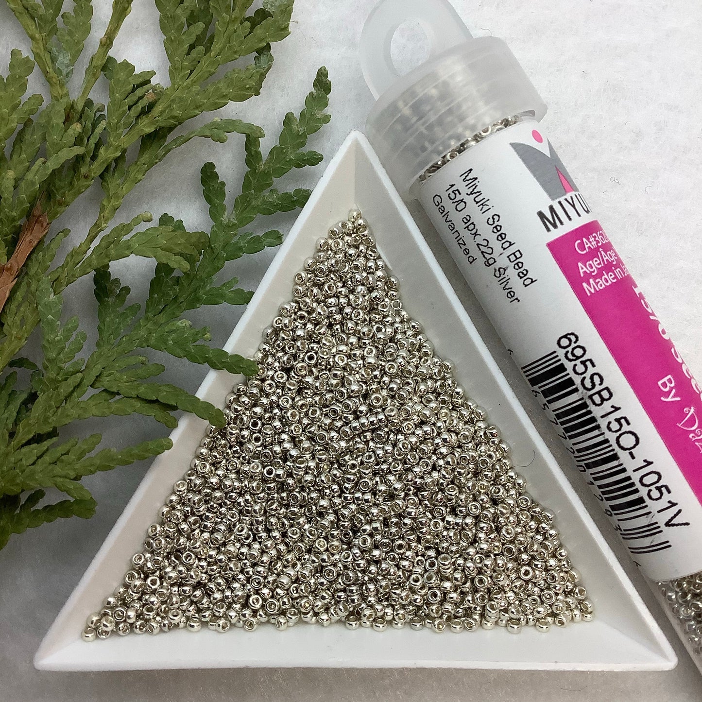 Silver Galvanized - Miyuki 15/0 Seed Bead - 22g