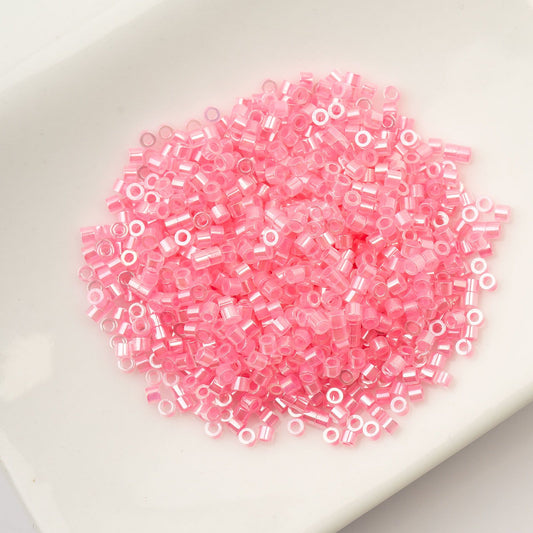 Dark Crystal Pink Lined Ceylon - Cylin Bead 11/0 - 25g