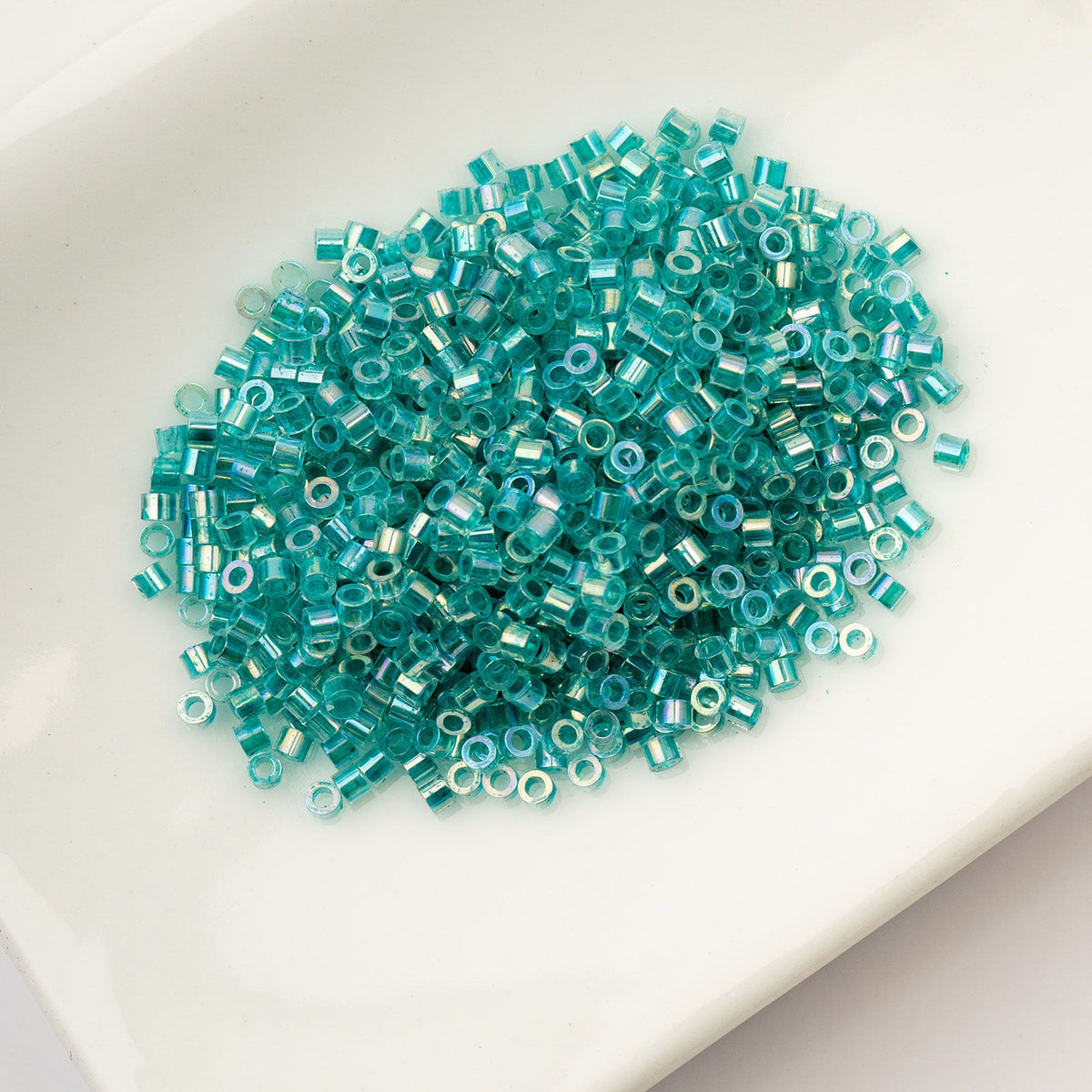 Transparent Teal Caribbean AB - Cylin Bead 11/0 - 25g