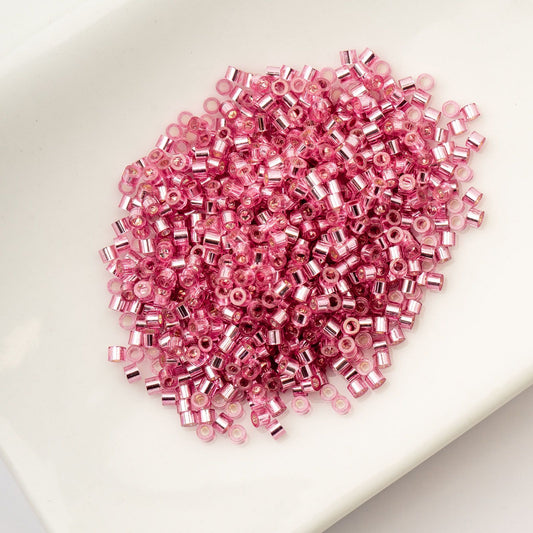 Dark Pink Rose Silver Lined - Cylin Bead 11/0 - 25g