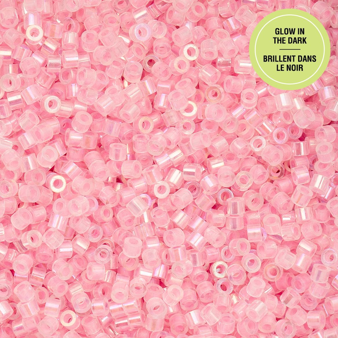 Pink Glow in the Dark AB - Cylin Bead 11/0 - 25g