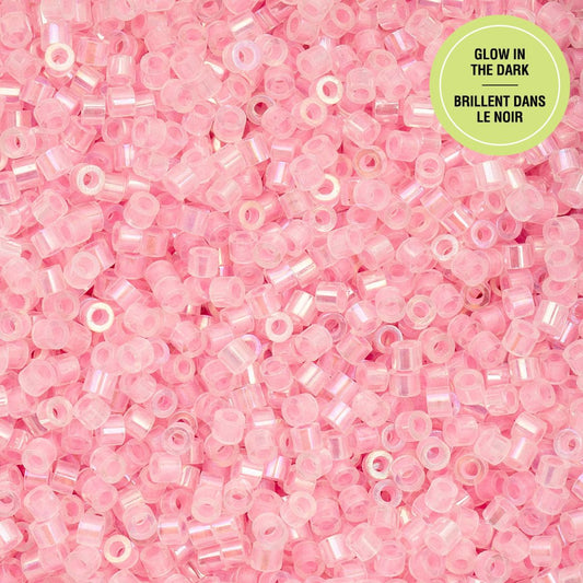Pink Glow in the Dark AB - Cylin Bead 11/0 - 25g