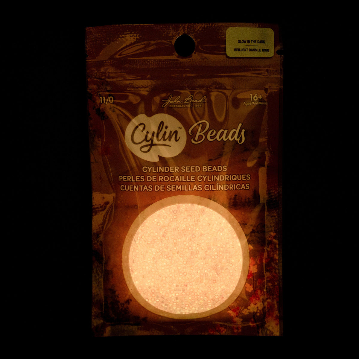 Pink Glow in the Dark AB - Cylin Bead 11/0 - 25g
