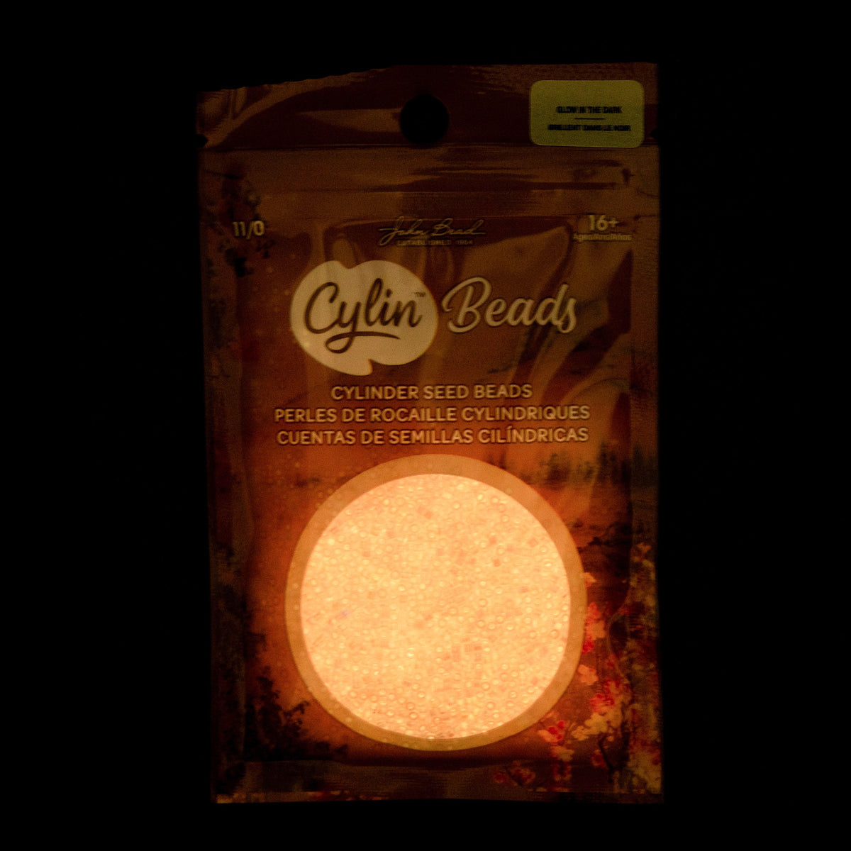 Pink Neon Glow in the Dark AB - Cylin Bead 11/0 - 25g