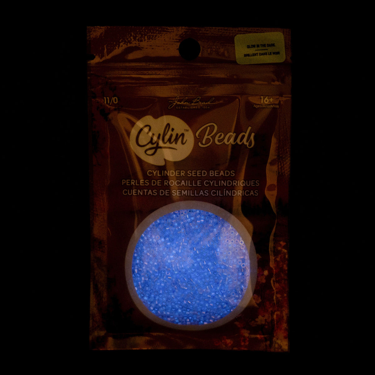 Violet Glow in the Dark AB - Cylin Bead 11/0 - 25g