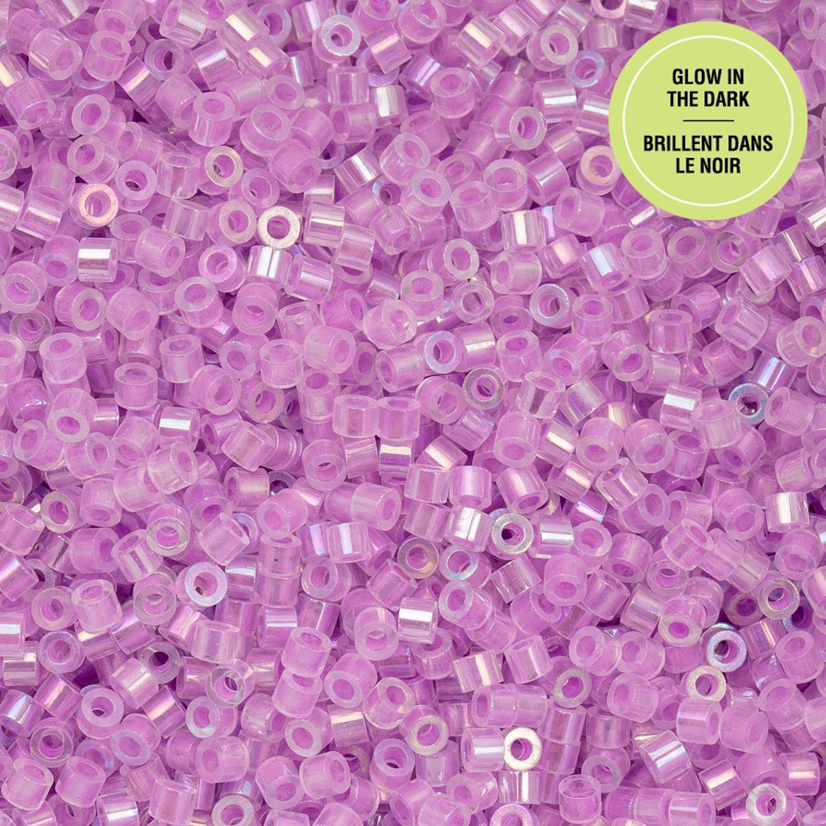 Purple Glow in the Dark AB - Cylin Bead 11/0 - 25g