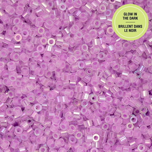 Purple Glow in the Dark AB - Cylin Bead 11/0 - 25g