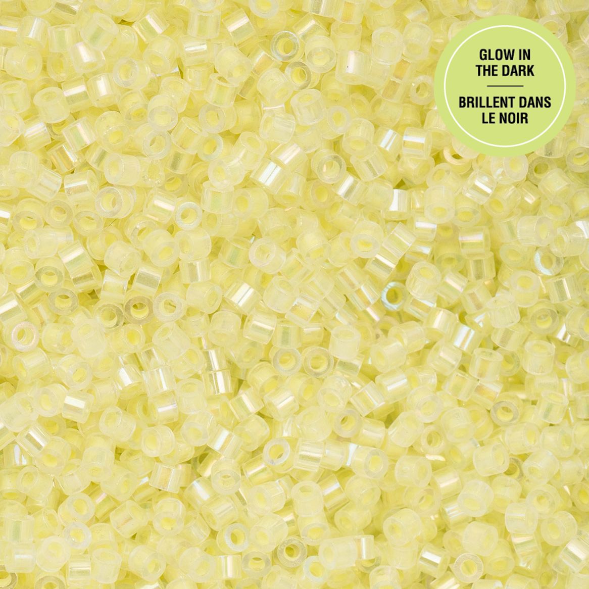 Yellow Glow in the Dark AB - Cylin Bead 11/0 - 25g