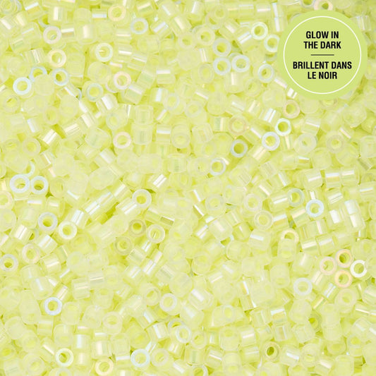 Yellow Neon Glow in the Dark AB - Cylin Bead 11/0 - 25g