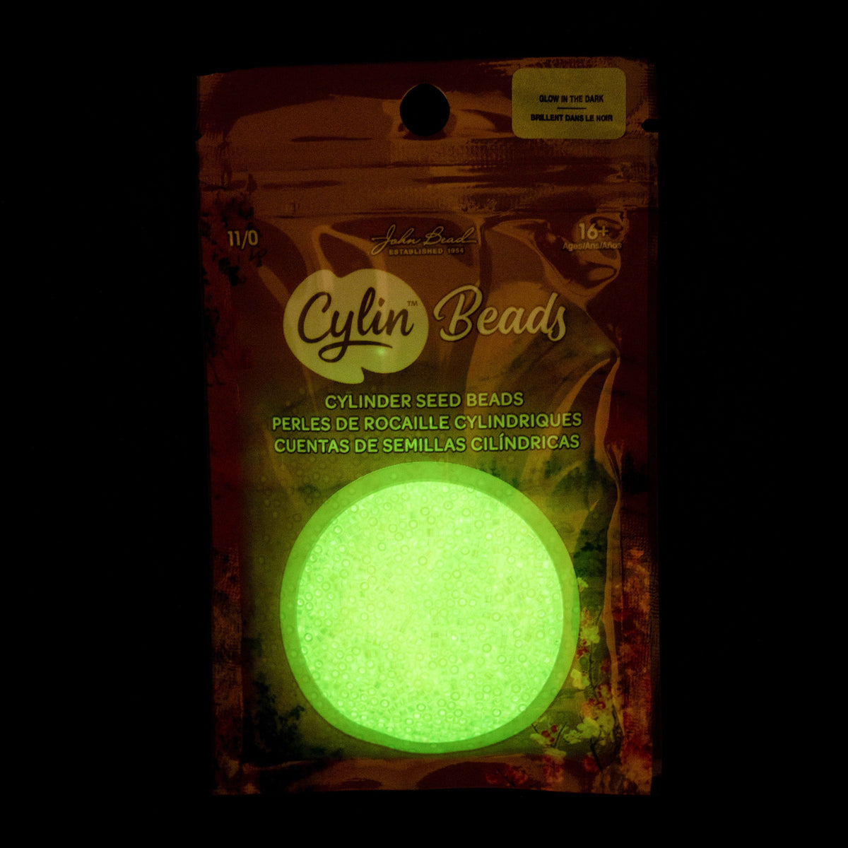 Yellow Neon Glow in the Dark AB - Cylin Bead 11/0 - 25g