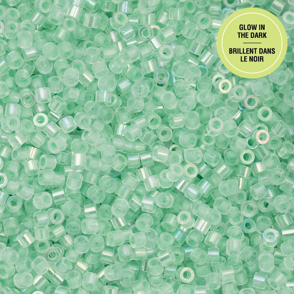 Green Glow in the Dark AB - Cylin Bead 11/0 - 25g
