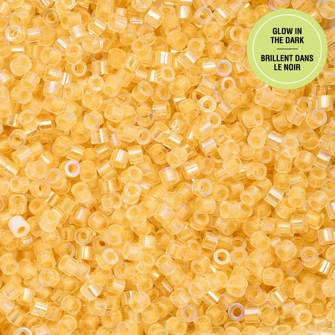 Gold Yellow Glow in the Dark AB - Cylin Bead 11/0 - 25g