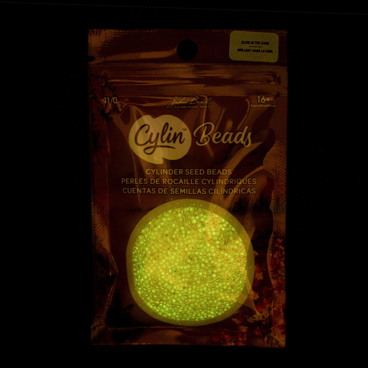 Gold Yellow Glow in the Dark AB - Cylin Bead 11/0 - 25g
