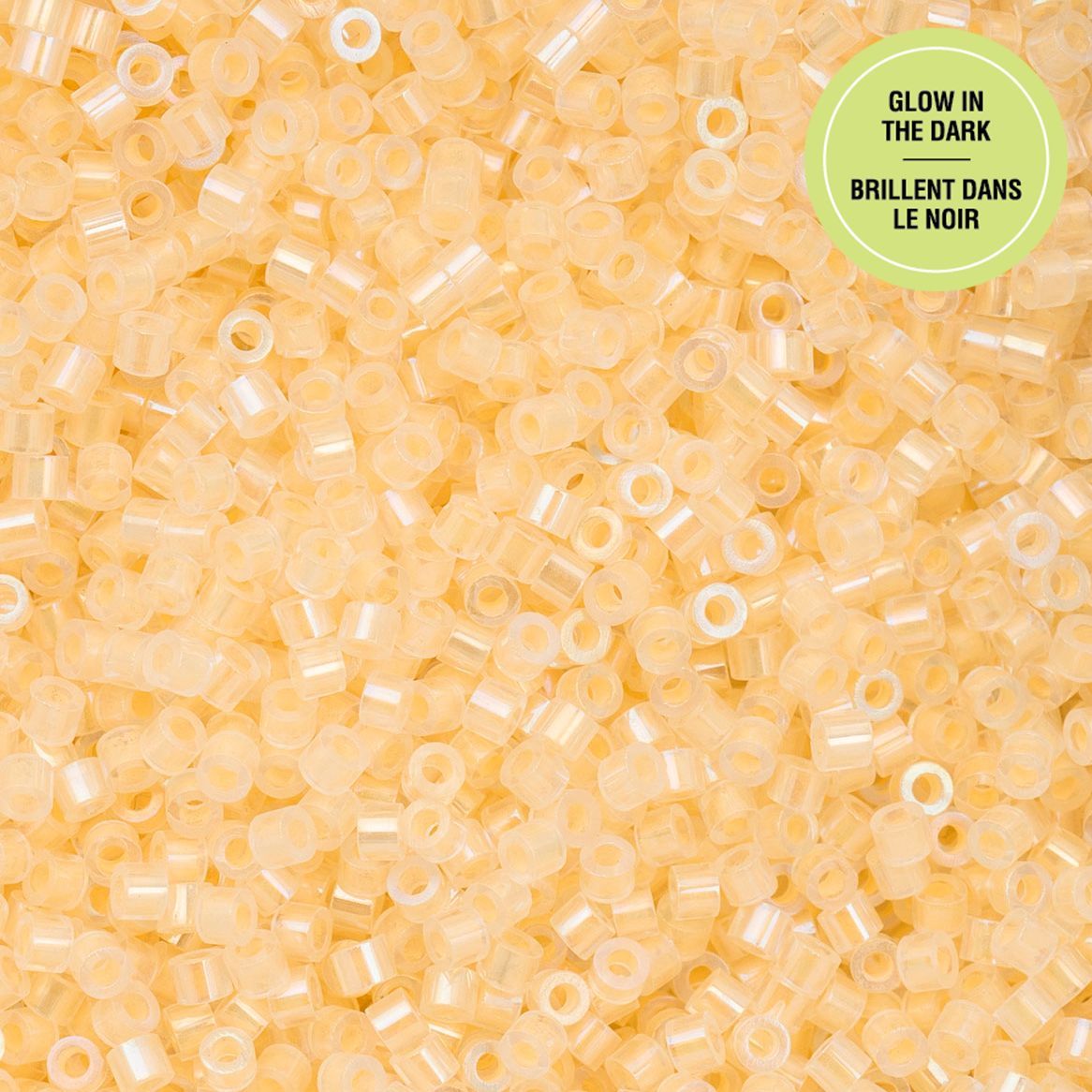 Light Yellow Glow in the Dark AB - Cylin Bead 11/0 - 25g