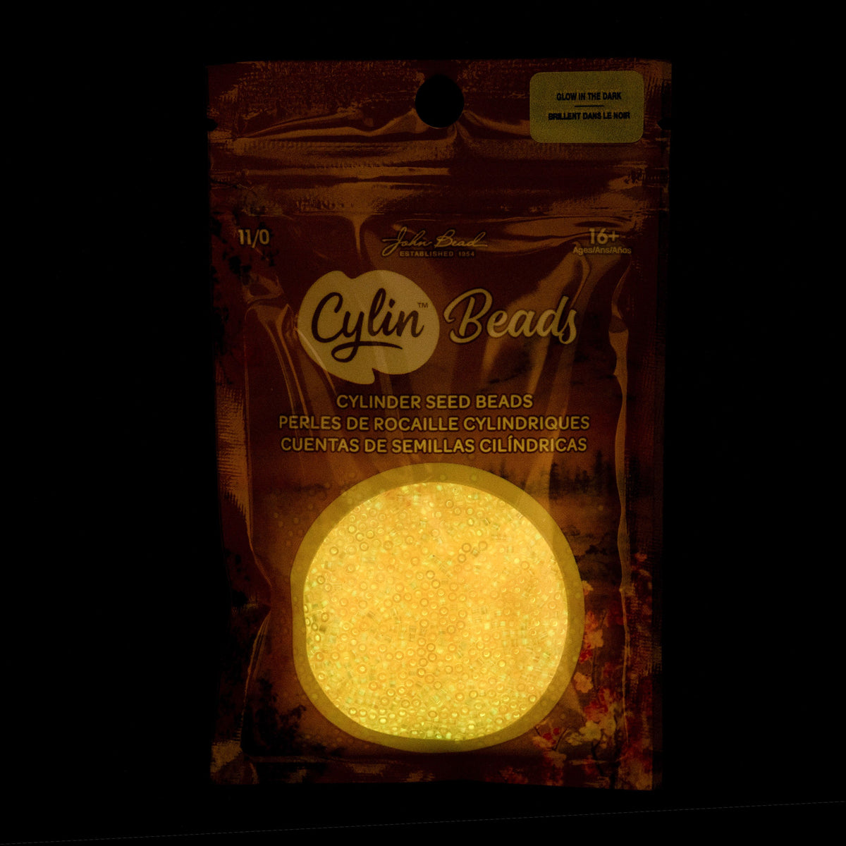 Orange Glow in the Dark AB - Cylin Bead 11/0 - 25g
