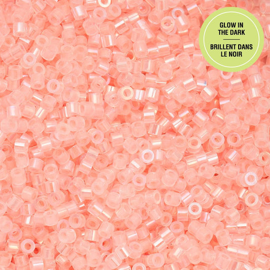 Coral Glow in the Dark AB - Cylin Bead 11/0 - 25g