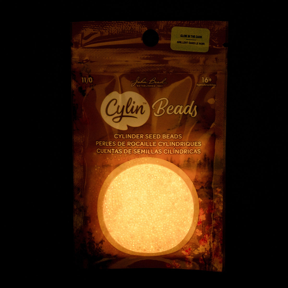 Coral Glow in the Dark AB - Cylin Bead 11/0 - 25g