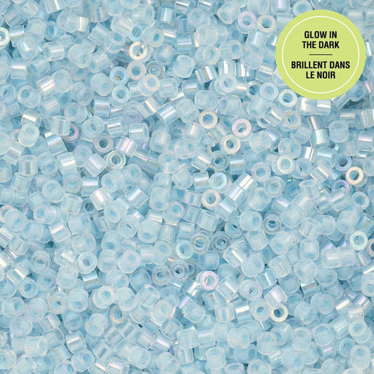 Blue Glow in the Dark AB - Cylin Bead 11/0 - 25g