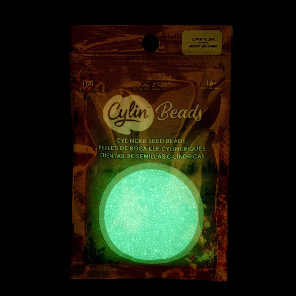 Blue Glow in the Dark AB - Cylin Bead 11/0 - 25g