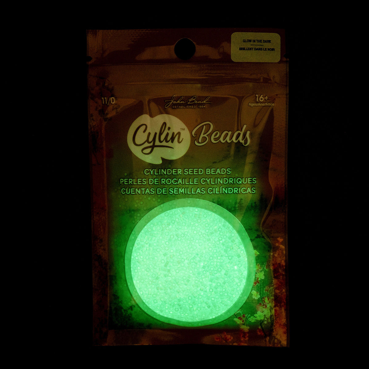 Turquoise Glow in the Dark AB - Cylin Bead 11/0 - 25g