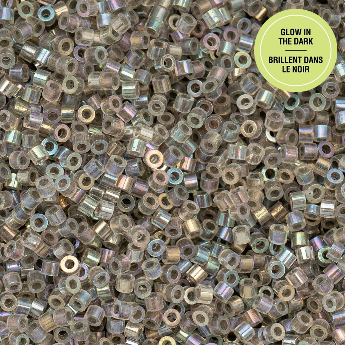 Grey Glow in the Dark AB - Cylin Bead 11/0 - 25g