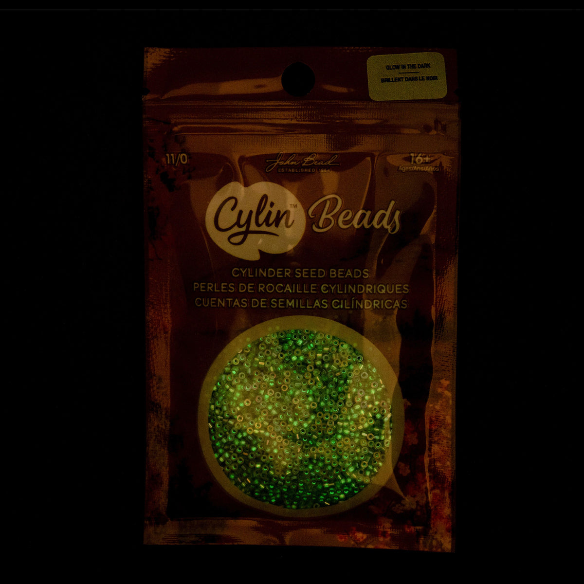 Grey Glow in the Dark AB - Cylin Bead 11/0 - 25g