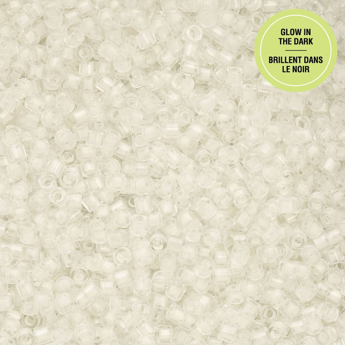 White to Green Glow in the Dark - Cylin Bead 11/0 - 25g