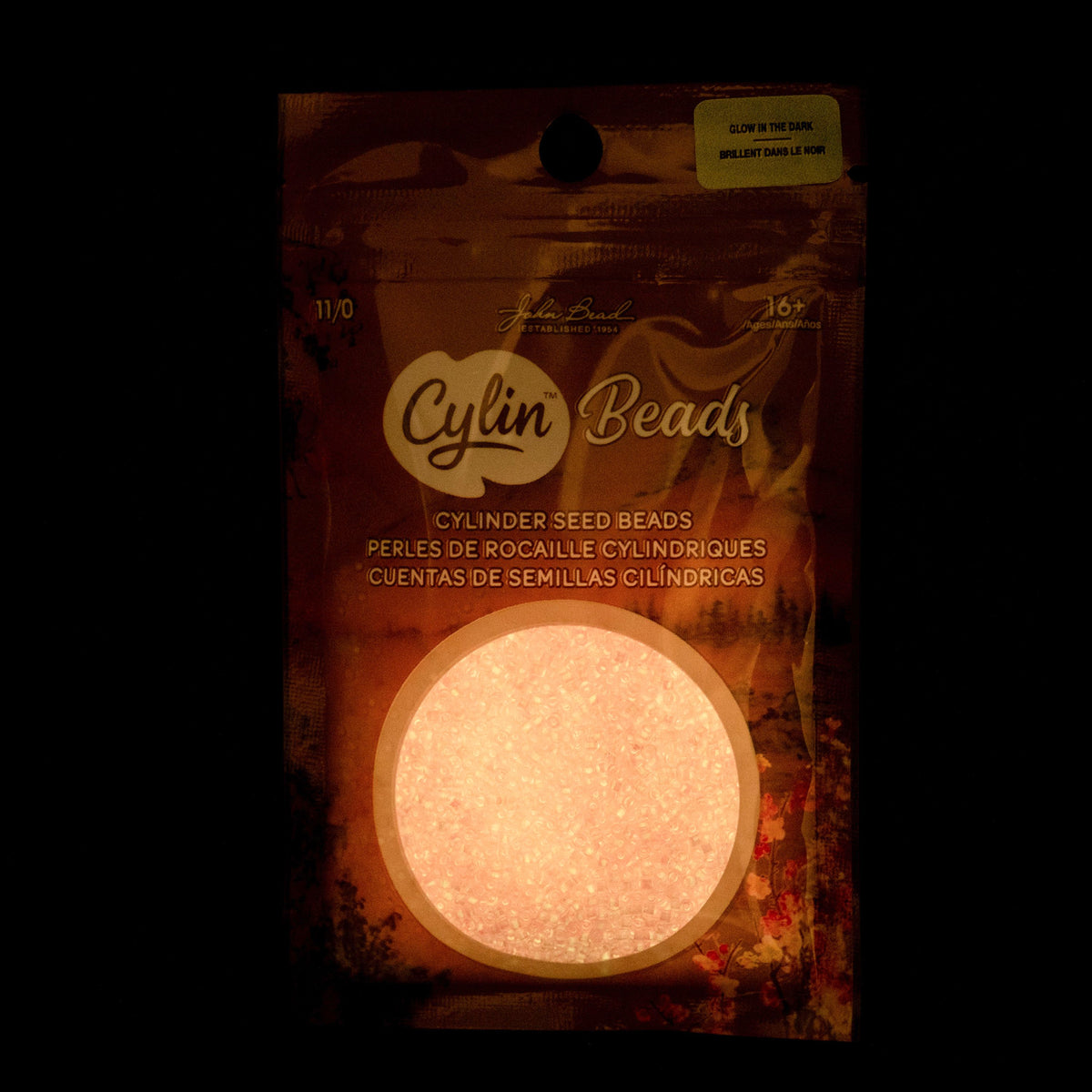 Pink Glow in the Dark - Cylin Bead 11/0 - 25g
