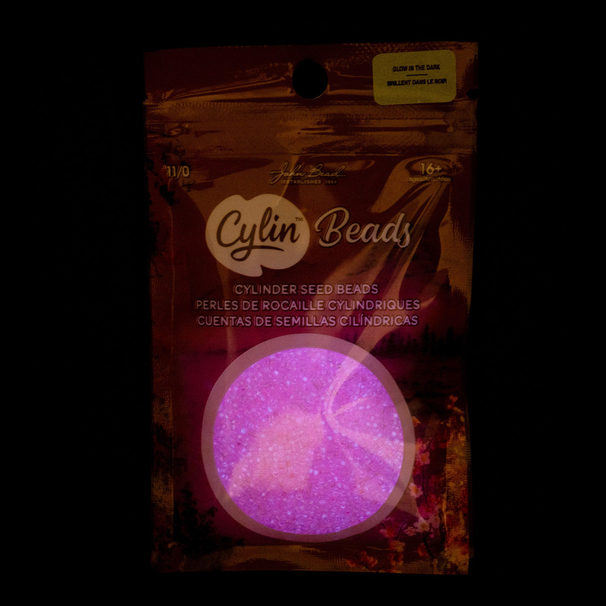 Rose Glow in the Dark - Cylin Bead 11/0 - 25g
