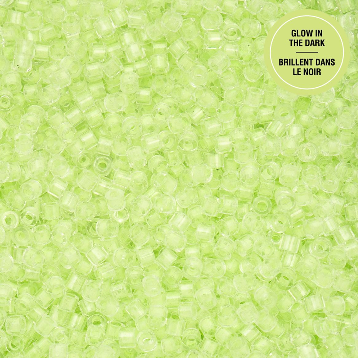 Light Green Glow in the Dark - Cylin Bead 11/0 - 25g