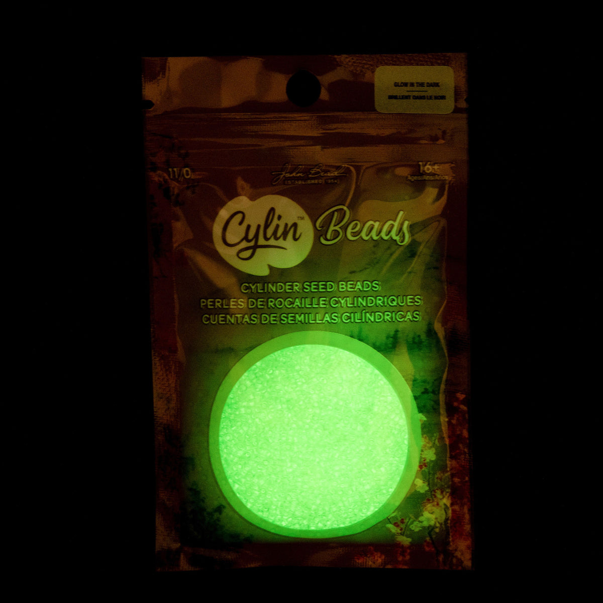 Light Green Glow in the Dark - Cylin Bead 11/0 - 25g