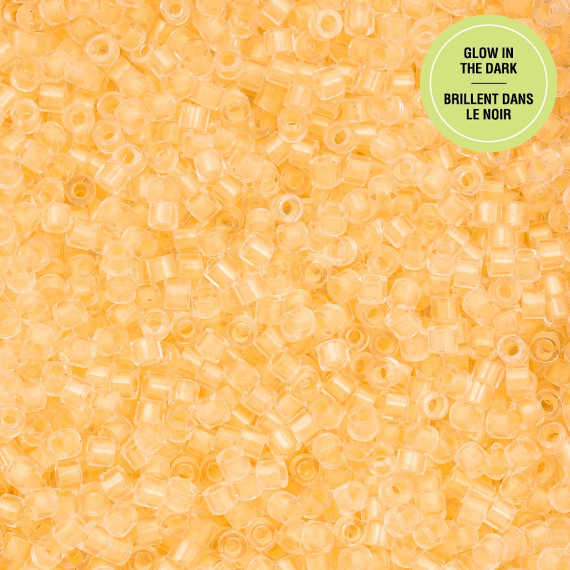 Light Yellow Glow in the Dark - Cylin Bead 11/0 - 25g