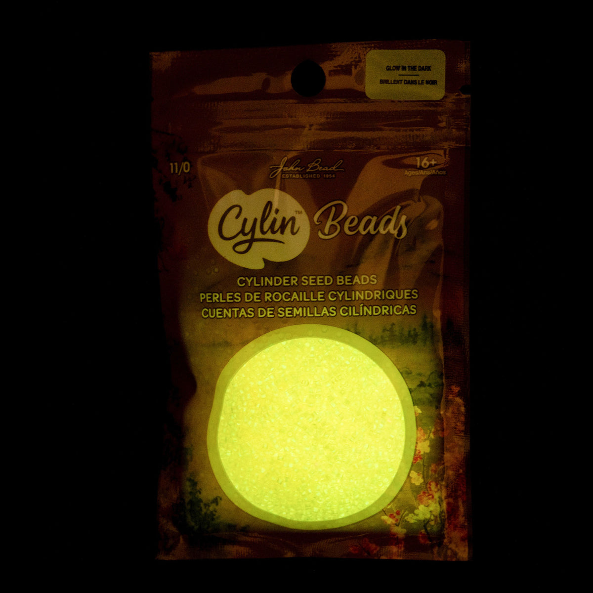 Light Yellow Glow in the Dark - Cylin Bead 11/0 - 25g