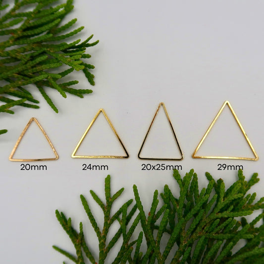 Brass Triangle Findings - Gold Coloured - 2 pcs