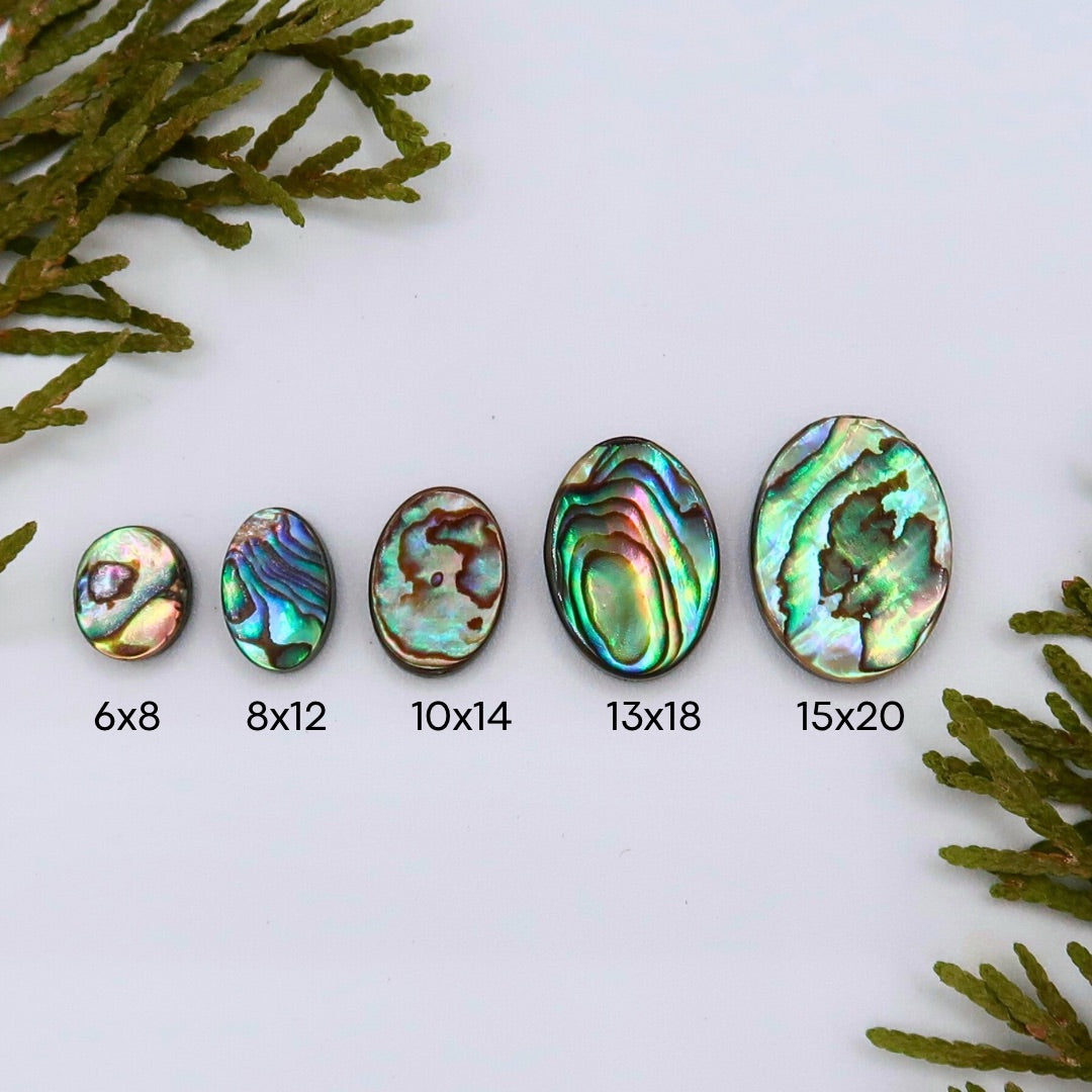 Oval Abalone Shell Bead - 1 pair