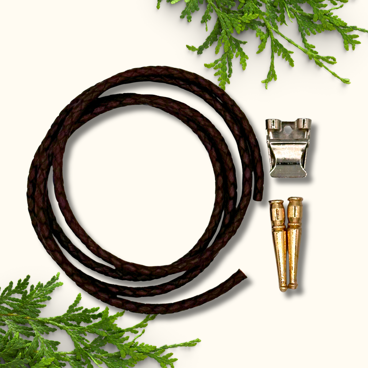 Bolo Tie Kit - Dark Brown and Gold