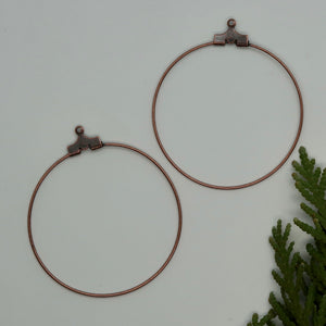 Beading Hoops 40mm w/hole - Antique Copper Plated