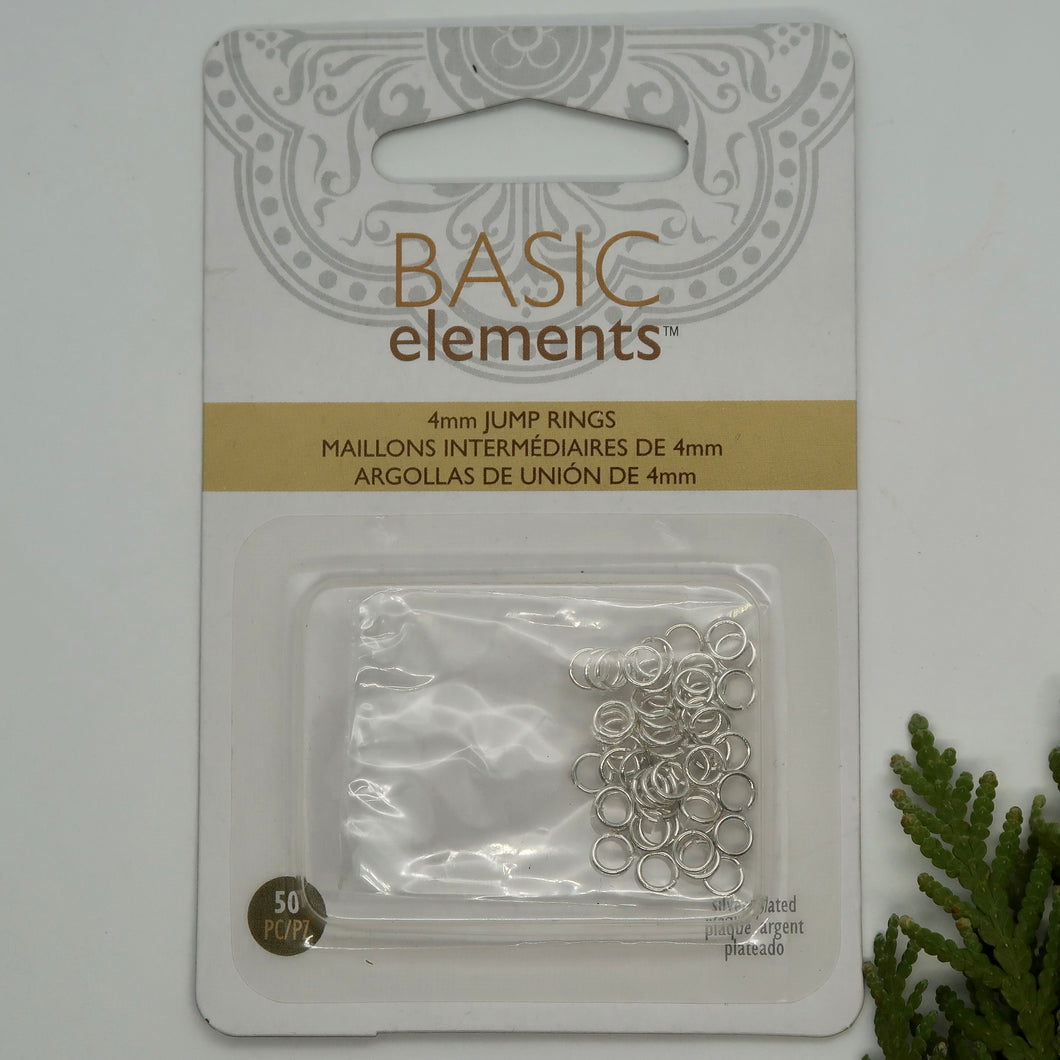Basic Elements 4mm Jump Rings - Silver Plated