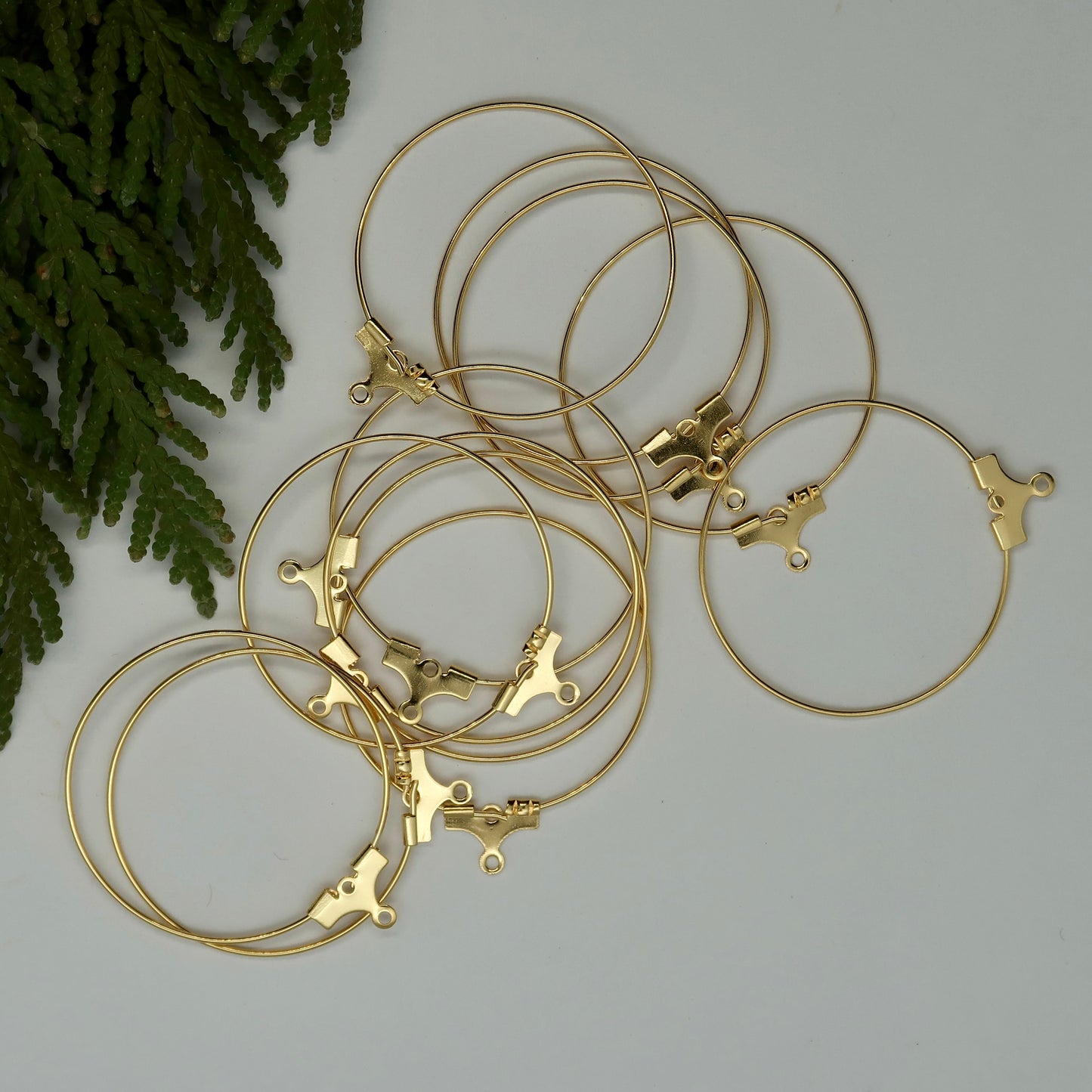 Beading Hoops 30mm w/hole - Gold Plated