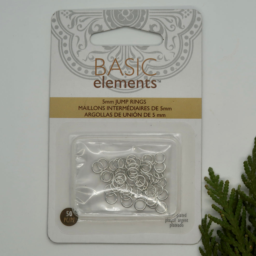 Basic Elements 5mm Jump Rings - Silver Plated
