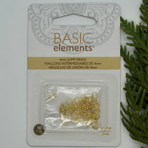 Basic Elements 4mm Jump Rings - Gold Plated