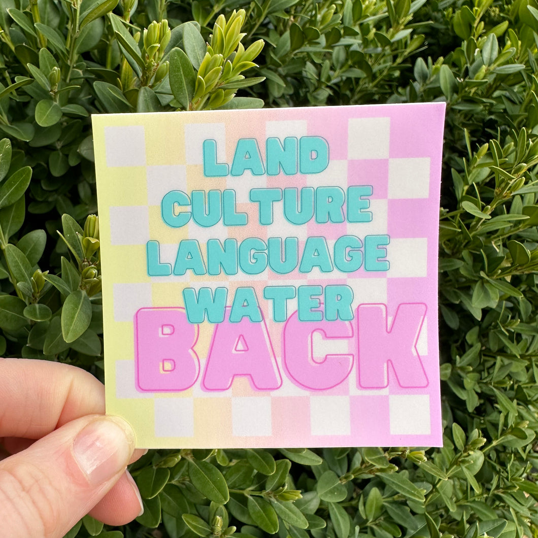 Land Culture Language Water Back Sticker