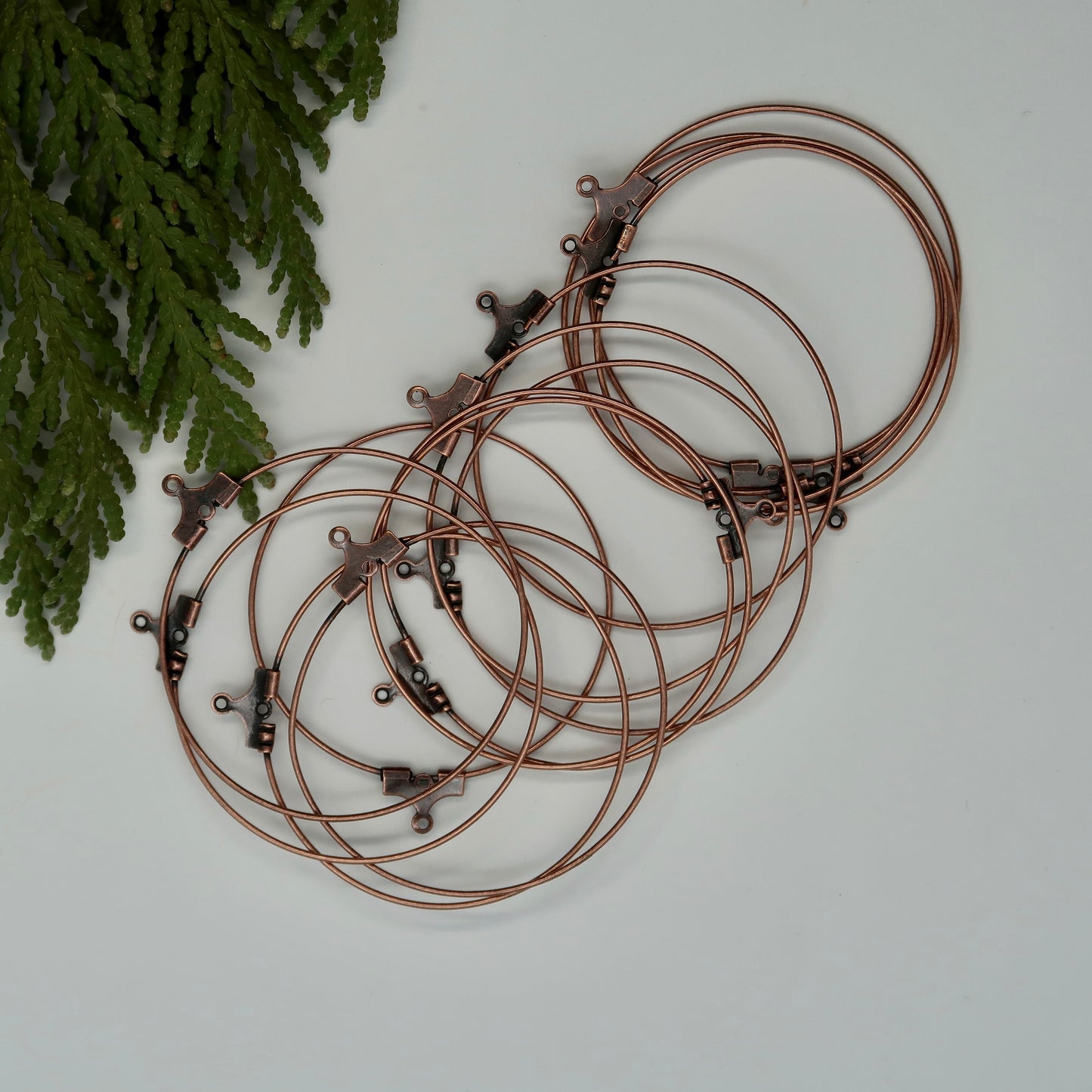 Beading Hoops 40mm w/hole - Antique Copper Plated