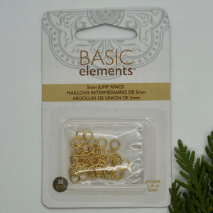 Basic Elements 5mm Jump Rings - Gold Plated