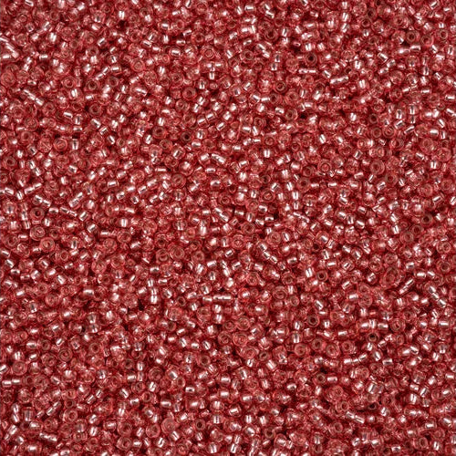 Silver Lined Dark Pink Solgel 11/0