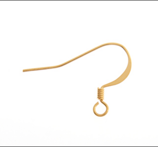 Fish Hook Earwire Slender 17mm Gold Colour LF/NF - 100pcs