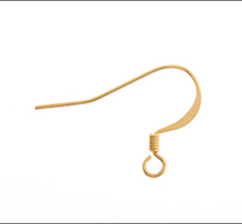 Load image into Gallery viewer, Fish Hook Earwire Slender 17mm Gold Colour LF/NF - 100pcs
