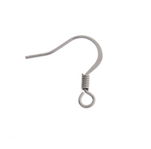 Fish Hook Earwire Slender Surgical Steel - 100pcs